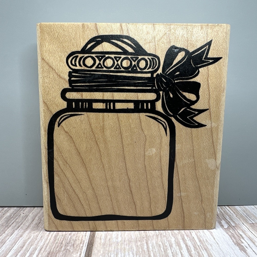 Clearly Jar with Ribbon Rubber Stampede Z529H Rubber Stamp Gift Jar